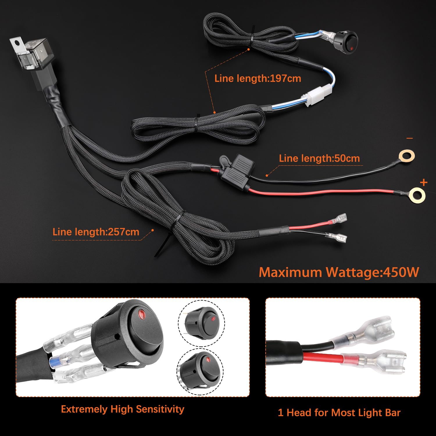 10 Inch LED Light Bar with Wiring Harness - Super Bright Off-Road Lighting for Trucks, ATVs, UTVs & Boats - Waterproof & Durable for Night Driving, Camping & Outdoor Adventures