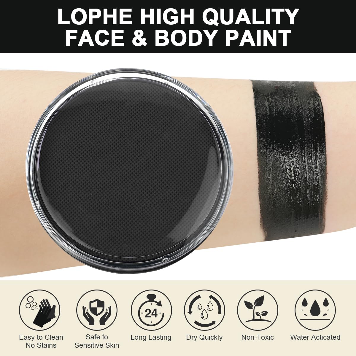 LOPHE Kids Face Paint Kit - 30g Hypoallergenic Face & Body Paint for Carnival, Halloween, Cosplay & Festivals - Safe Non-Toxic Makeup for Children's Face Painting & Costume Parties - Perfect for Birthday Celebrations & School Events
