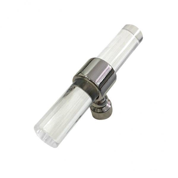 Chrome Interior Door Handle - 3 Pack Cabinet Knob Pull with Connecting Rod for Kitchen, Bathroom & Closet Hardware | Durable Home Upgrade for Doors & Drawers