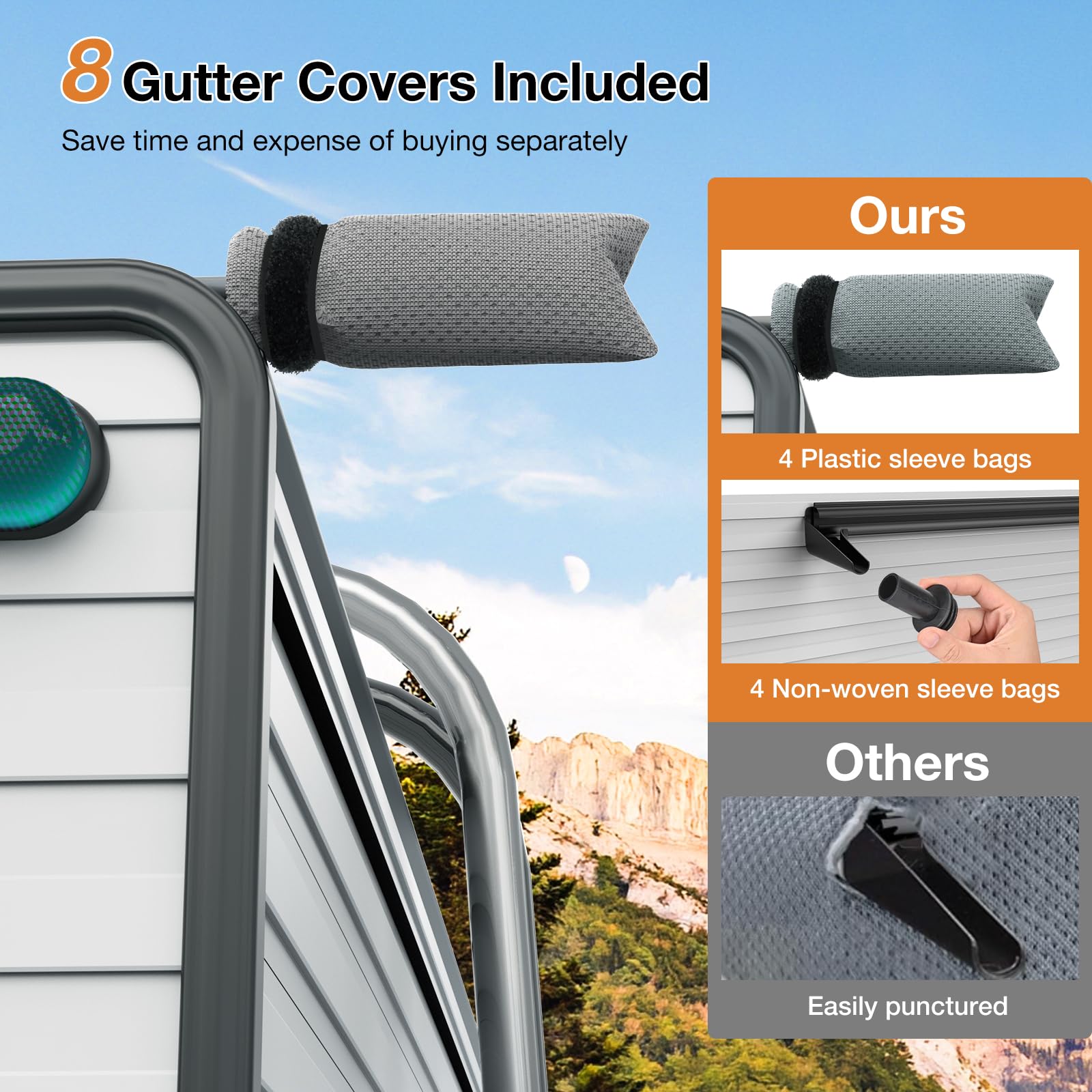 Premium RV Cover for 20'-22' Travel Trailers - Heavy Duty Waterproof, Windproof & UV Protection Camper Cover with Jack & Tire Covers - Winter Snow Protection for Motorhomes, 5th Wheels & Campers (Great for Outdoor Storage & Seasonal Protection)