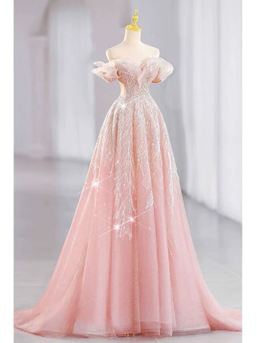 Elegant Off-The-Shoulder A-Line Long Prom Dress for Sweet 15 Birthday Party - J3091 | Formal Evening Gown for Quinceañera, Homecoming, Wedding Guest & Special Occasions