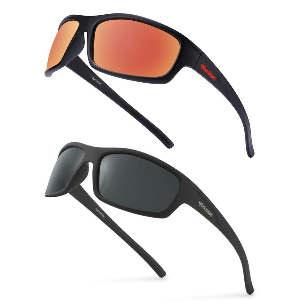 Polarized Sport Sunglasses for Men - Matte Finish UV400 Protection Mirrored Lens - Running, Cycling, Fishing & Outdoor Activities