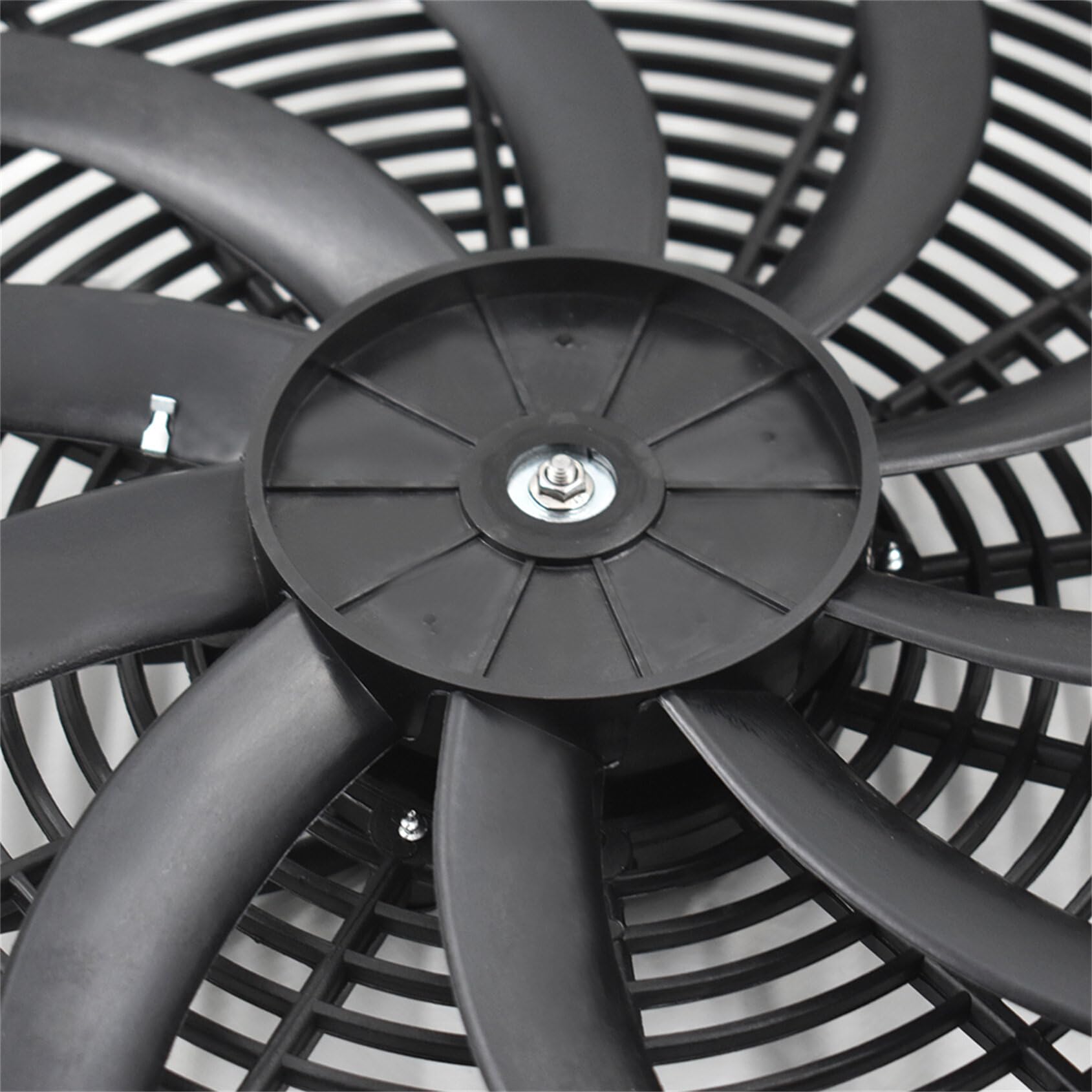 16 Inch 3000 CFM Electric Radiator Cooling Fan Kit - 12V Slim Push Pull Fan with 10 S Blades (Black) - Perfect for Car Engine Cooling & Performance Upgrades