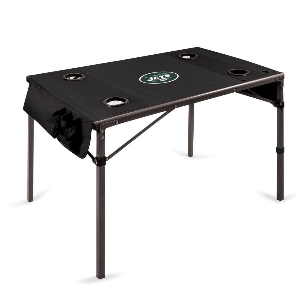 PICNIC TIME NFL Portable Soft Top Travel Table - Lightweight Folding Table for Outdoor Tailgating, Camping & Picnics - Black (Officially Licensed NFL Product)