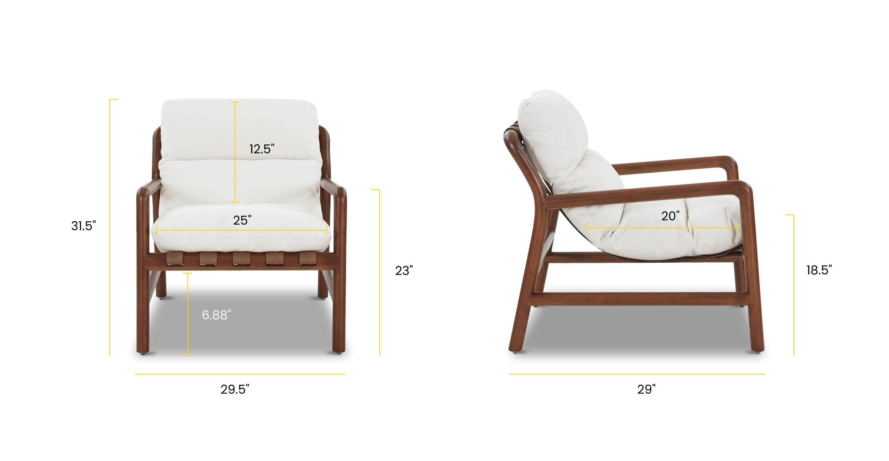 Pietras Modern Lounge Chair - Comfortable Mid-Century Accent Chair for Living Room, Bedroom & Office - Stylish Upholstered Armchair with Wooden Legs - Perfect for Relaxing, Reading & Decorating Your Home