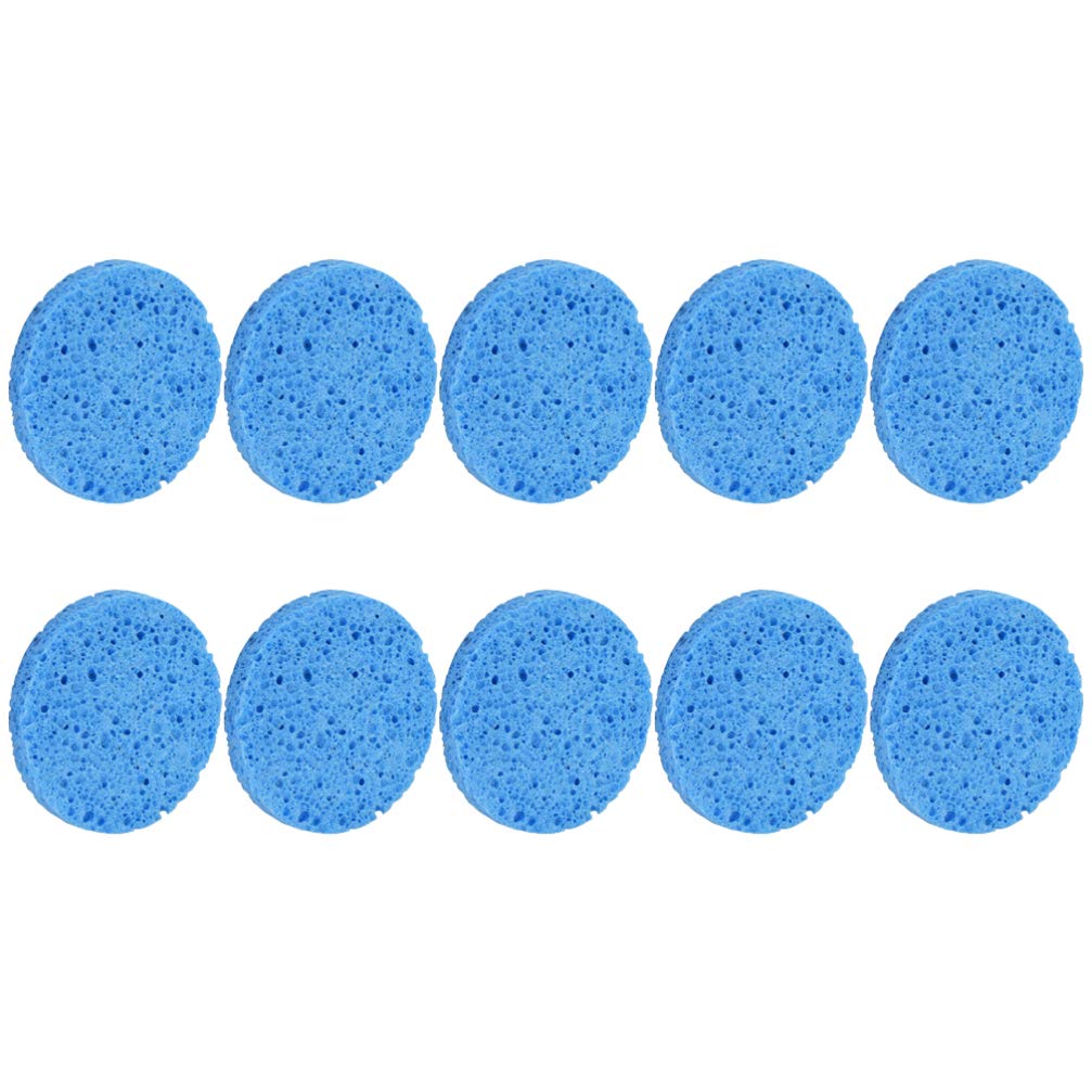 Epson Makeup Sponges 10-Pack - Compressed Natural Cellulose Facial Sponges for Makeup Removal & Quick Cleaning | Soft, Reusable Makeup Blending Sponge for Foundation, Concealer & Powder Application (Blue)