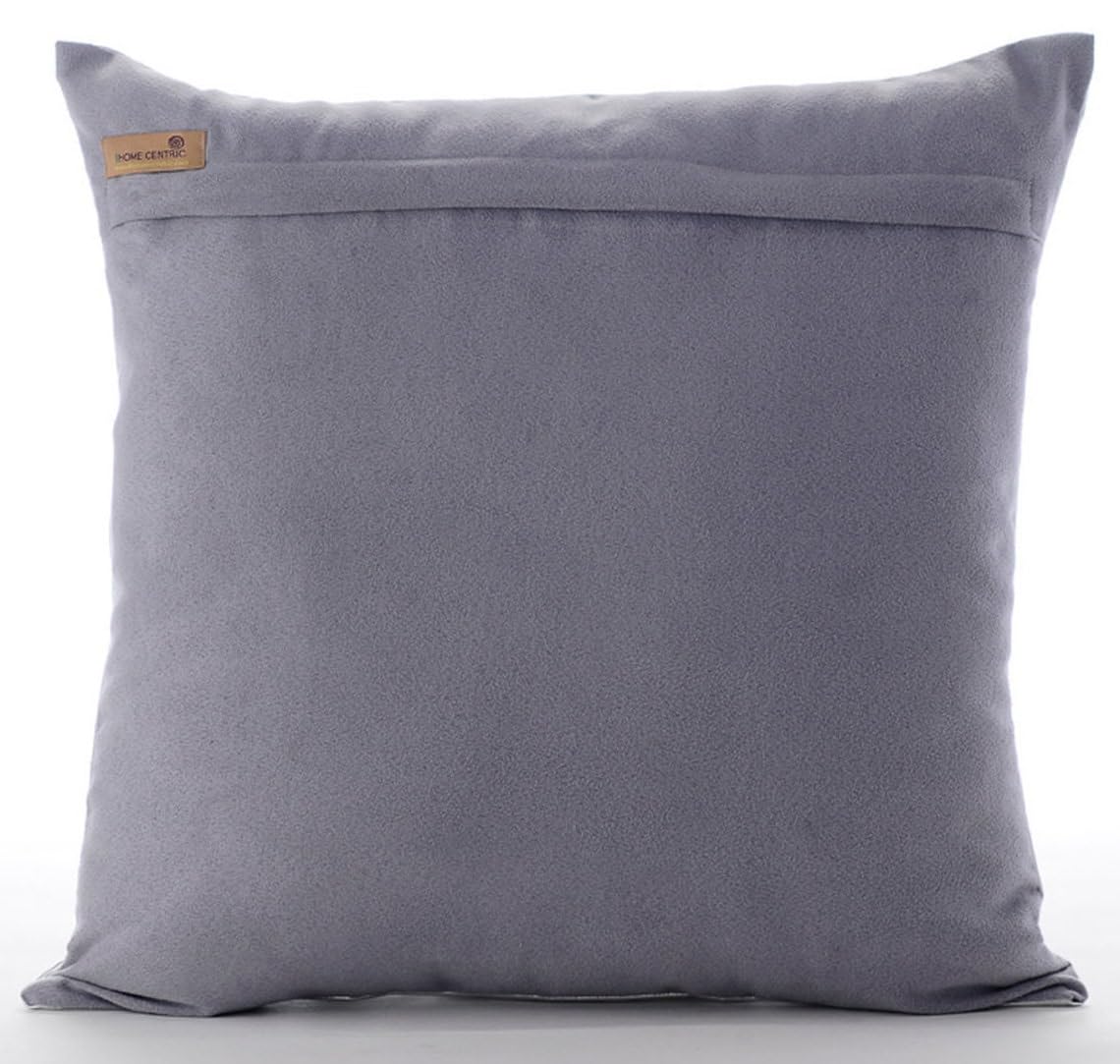 HomeCentric 24x24 Inch Metallic Beaded Grey Faux Leather Pillow Cover with Zipper - Club Lounge Theme Decorative Throw Pillow Case for Sofa, Bed, Living Room & Home Decor
