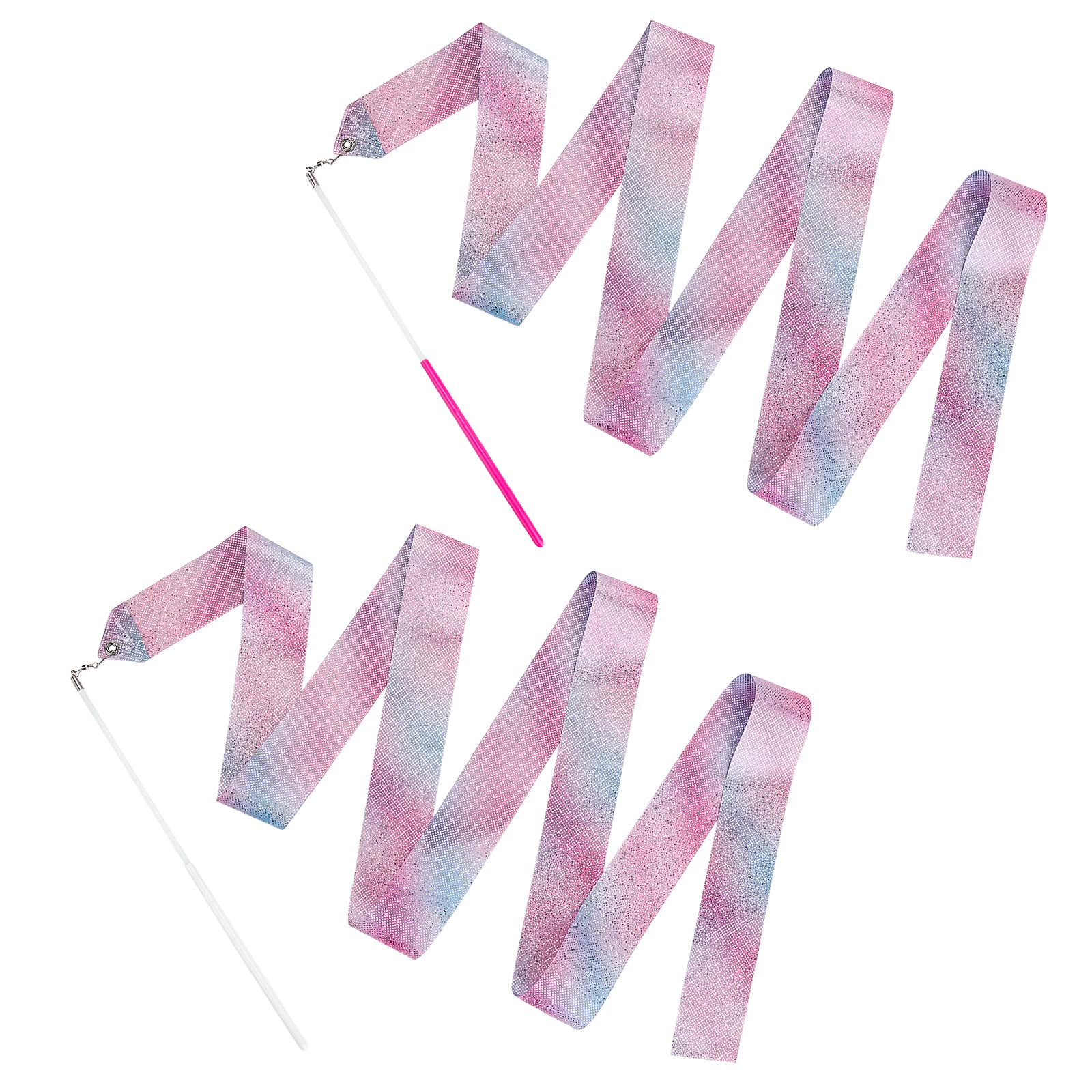 2pcs Rhythmic Dance Ribbons - 78.7 Inch Gymnastics Ribbon Wand with Sticks for Kids & Adults | Perfect for Artistic Dance, Gymnastics, Circus Performances, Baton Twirling & Carnival Shows | Great for Dance Practice, School Events & Stage Performances