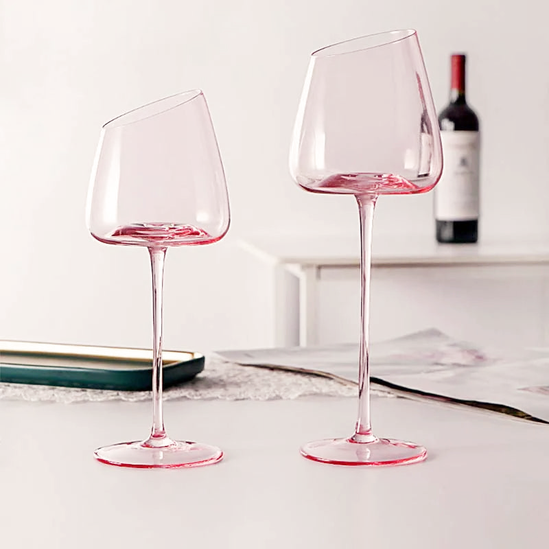Elegant Flamingo Pink Glass Flute & Goblet Set - Perfect for Champagne, Cocktails, and Wedding Toasts - Ideal for Parties, Celebrations, and Special Occasions
