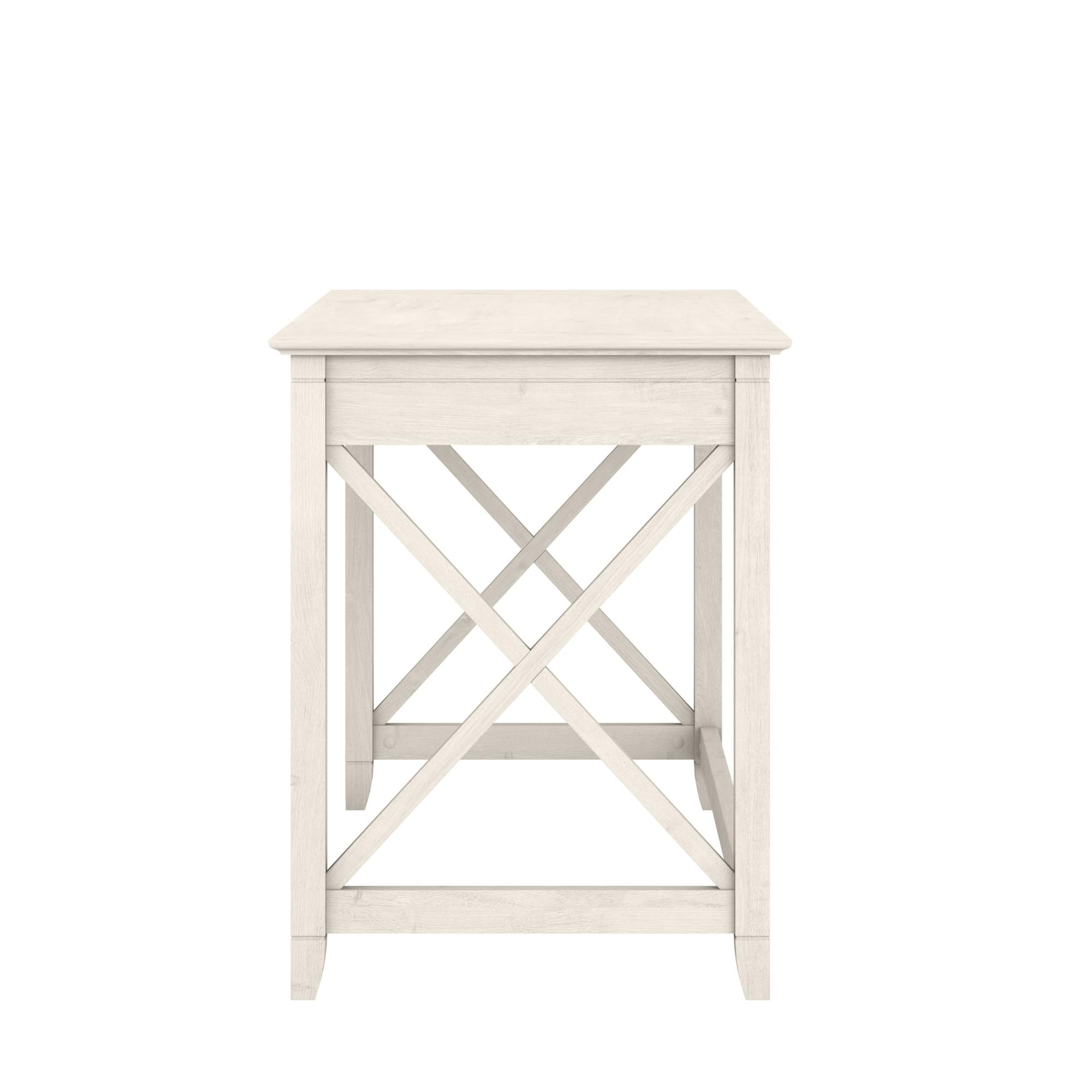Bush Furniture Key West Collection Writing Desk - Small Modern Farmhouse Style Home Office Desk in Linen White Oak | Perfect for Remote Work, Study & Small Spaces