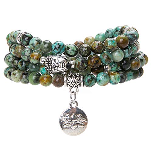 African Turquoise-Lotus OM-Buddha