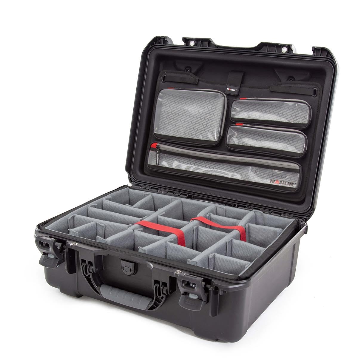Nanuk 940 Waterproof Hard Case with 4-Pocket Lid Organizer & Padded Divider - Protective Storage for Cameras, Electronics & Gear (Black) - Perfect for Travel, Outdoor Adventures & Professional Equipment Protection