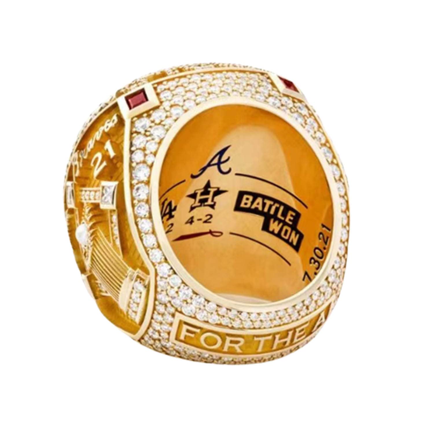 2021 Atlanta Braves World Series Championship Ring Replica - Official Version with Wooden Box, Freeman #5 Alloy Ring for Baseball Fans & Collectors | Perfect Gift for Braves Supporters, Memorabilia Display & Sports Fan Collections