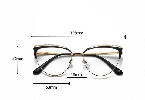 CCspace Women's Full Rim Square Cat Eye Titanium Eyeglasses Frame - Lightweight TR90 Acetate Glasses for Women - Perfect for Work, Reading & Fashion Accessories