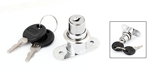 uxcell 5mm Mounting Hole Dia Cabinet Sliding Door Plunger Lock - Silver Tone Stainless Steel Latch for Kitchen Cabinets, Wardrobes & Furniture Security