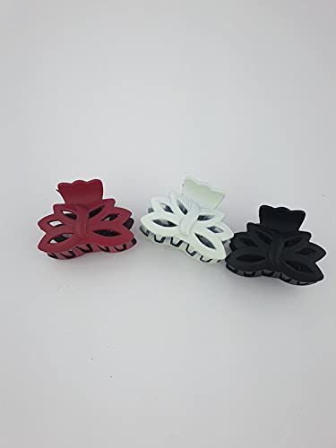 Dhavesai Medium Plastic Hair Clutch for Women - Trendy Hair Claw Clip (Pack of 3) | Perfect for Ponytails, Buns & Everyday Hairstyles