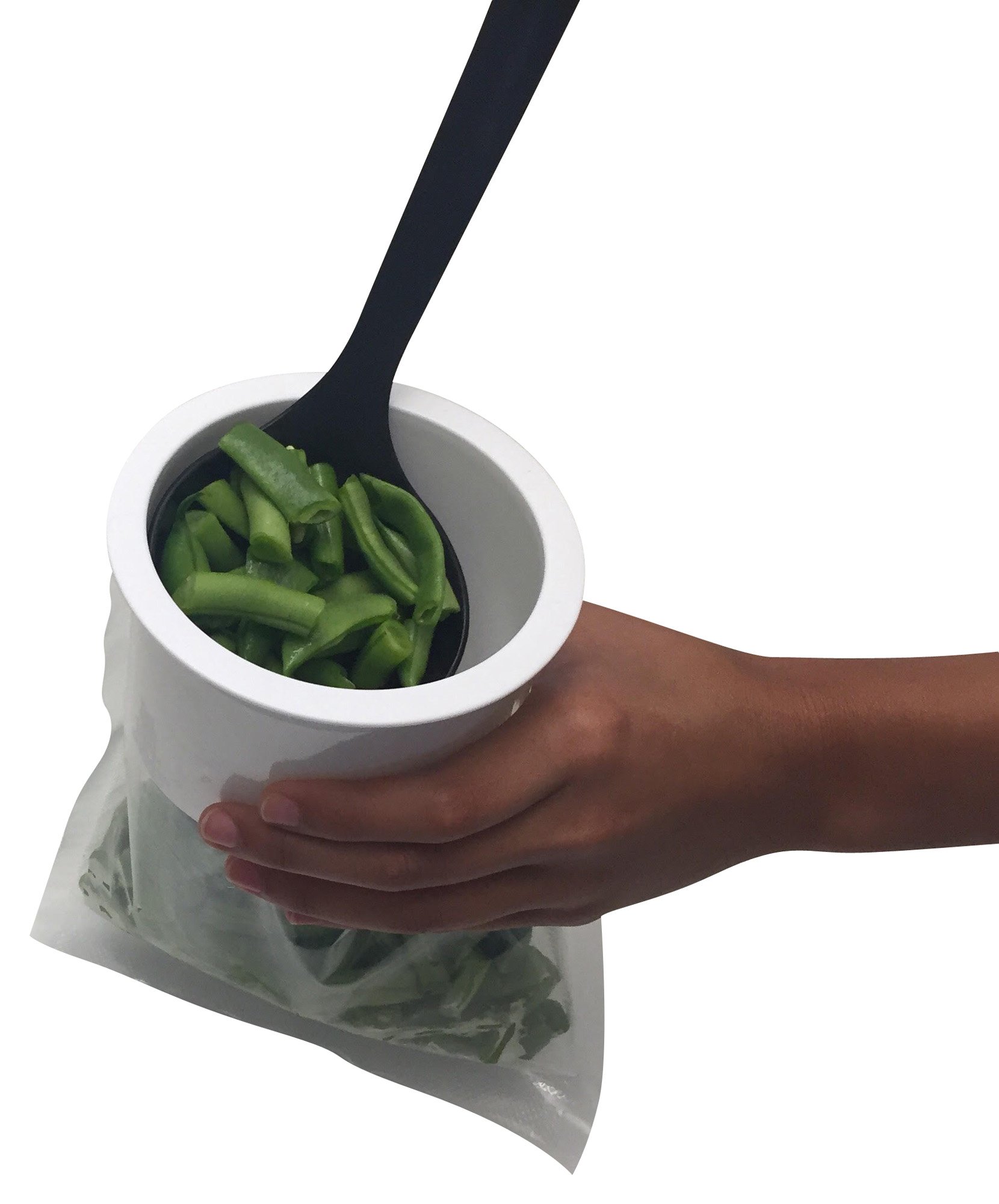 2 Pack White Bag Fill Funnel - Durable Plastic Filling Funnel for Food Storage, Pet Food, Grains & Bulk Items - Perfect for Kitchen, Pantry & Camping Use