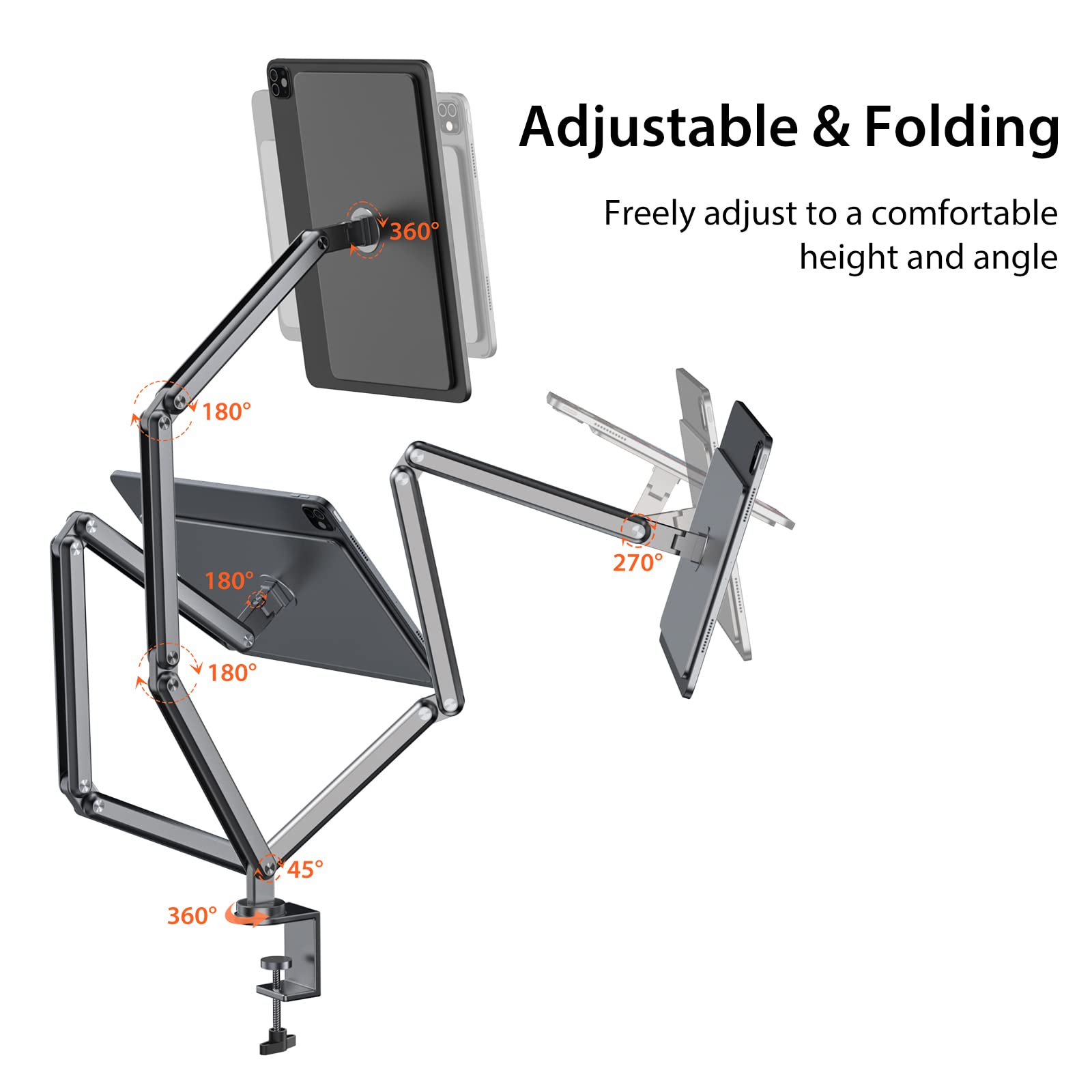 Premium Aluminum Alloy Foldable Magnetic Arm Stand for iPad Pro 11