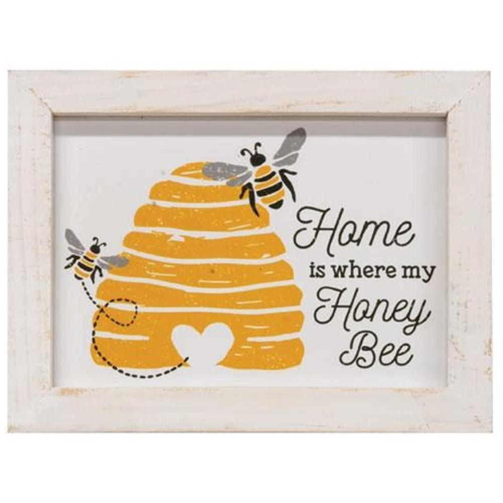 Honey Bee Wall Art Frame - Rustic Home Decor for Living Room, Bedroom & Kitchen - Perfect for Farmhouse, Cottage & Apartment Style