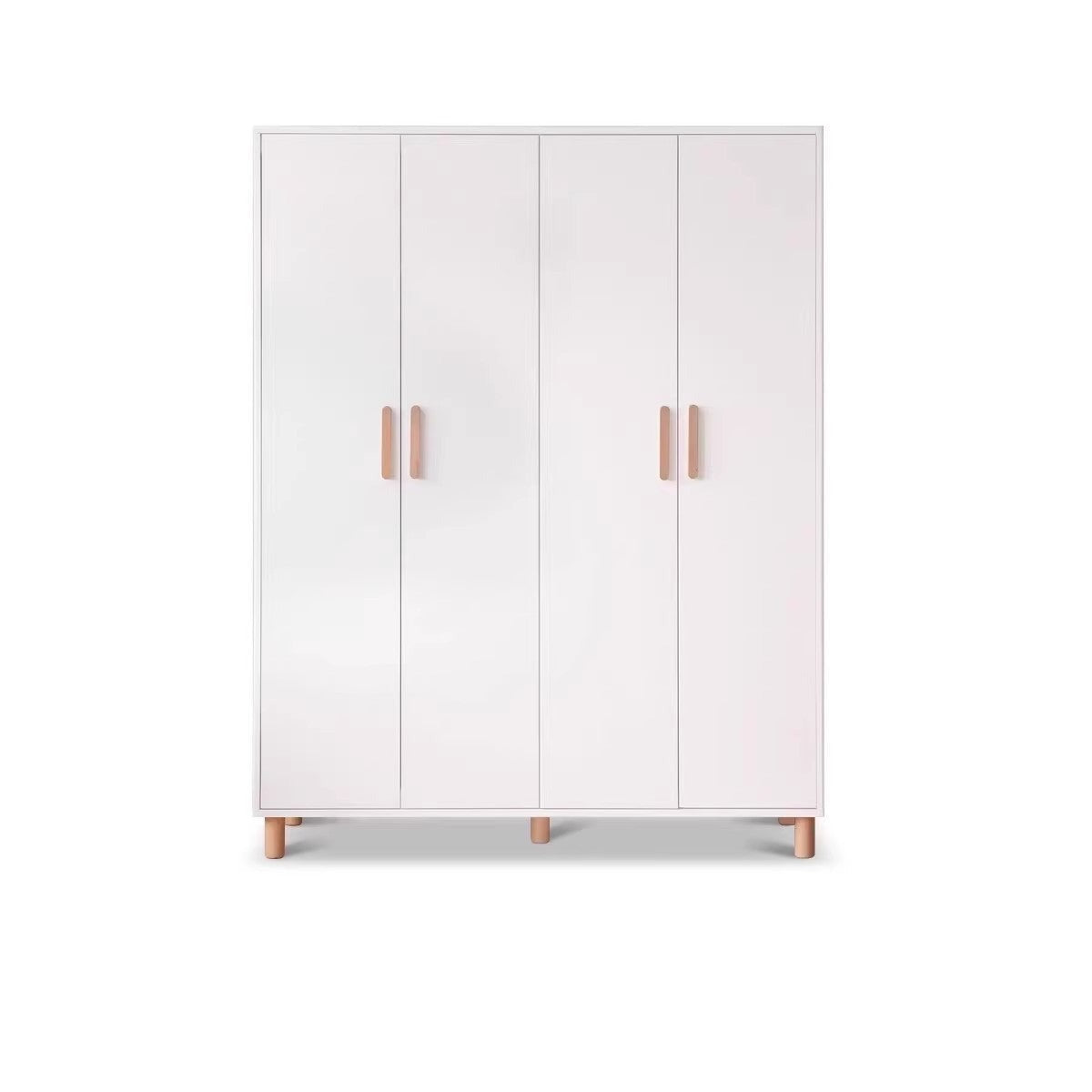 Pine Solid Wood Wardrobe - Cream Style Modern Closet for Bedroom, Living Room & Office Storage