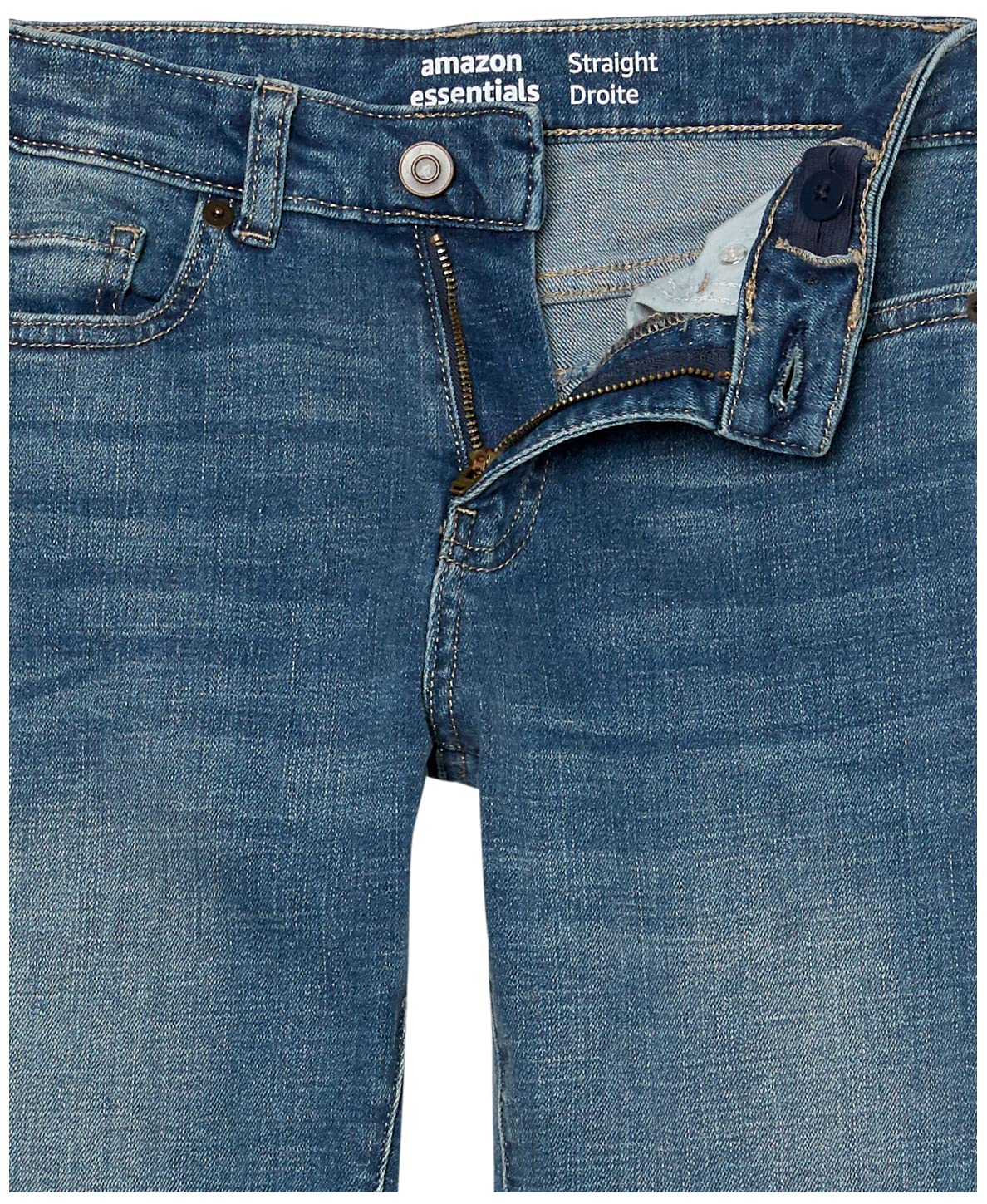 Amazon Essentials Boys' Regular Straight-Fit Jeans - Comfortable Durable Denim Pants for School, Play & Everyday Wear