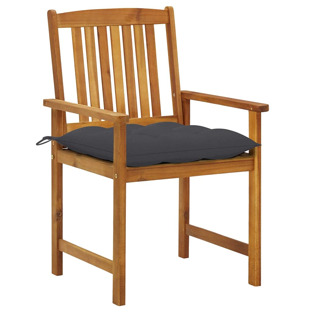 Premium Acacia Wood Patio Chairs Set of 2 - Comfortable Outdoor Armchairs with Cushions, Durable Garden Director's Chairs for Porch, Deck, Balcony, Backyard & Sunroom - Perfect for Relaxing, Entertaining & Outdoor Dining