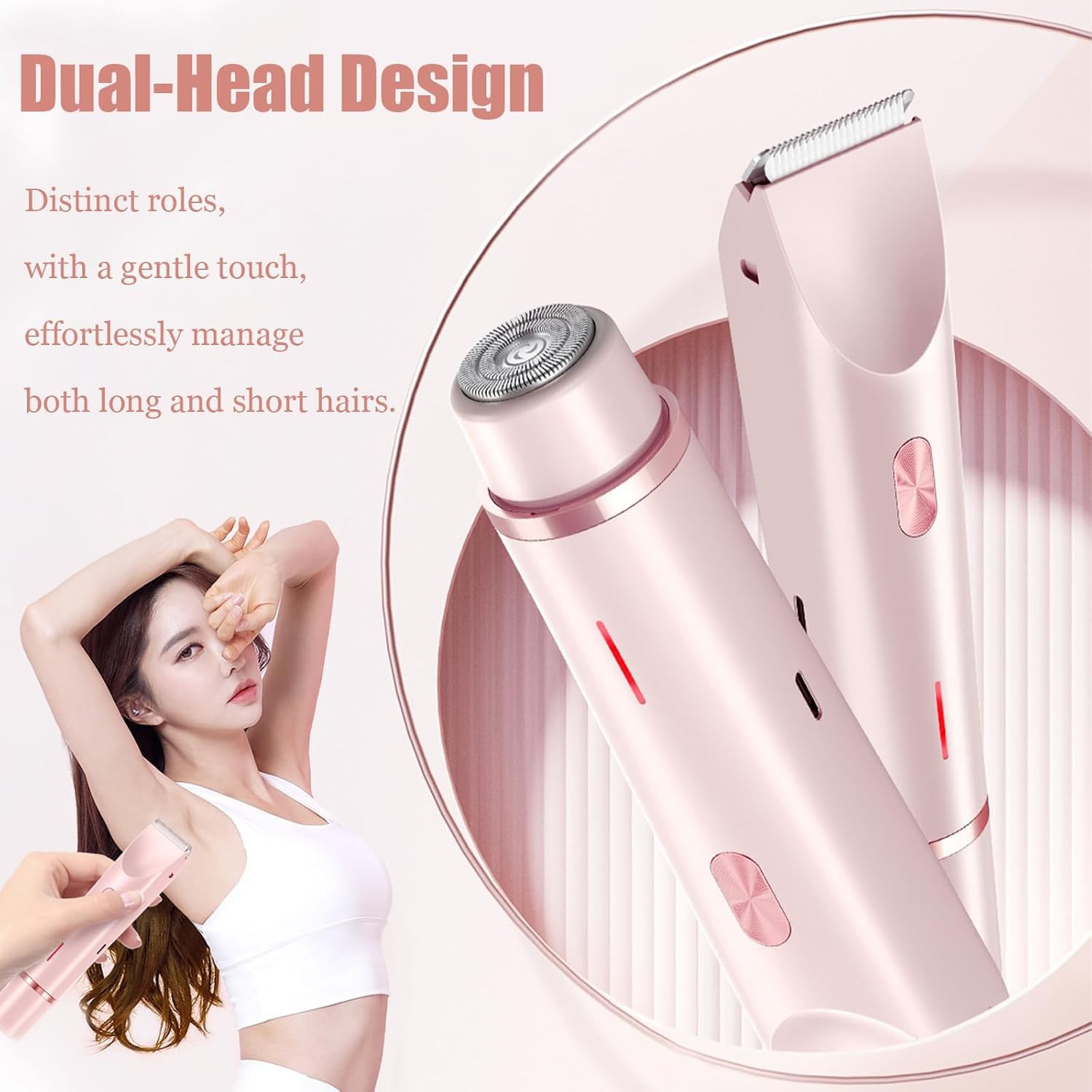 Coefficienta 2-in-1 Electric Razor for Women - 2025 Upgraded Wet & Dry Shaver with Removable Head, IPX7 Waterproof, Portable Mini Design for Legs, Arms & Underarms - Perfect for Travel, Gym & Quick Hair Removal (Purple)