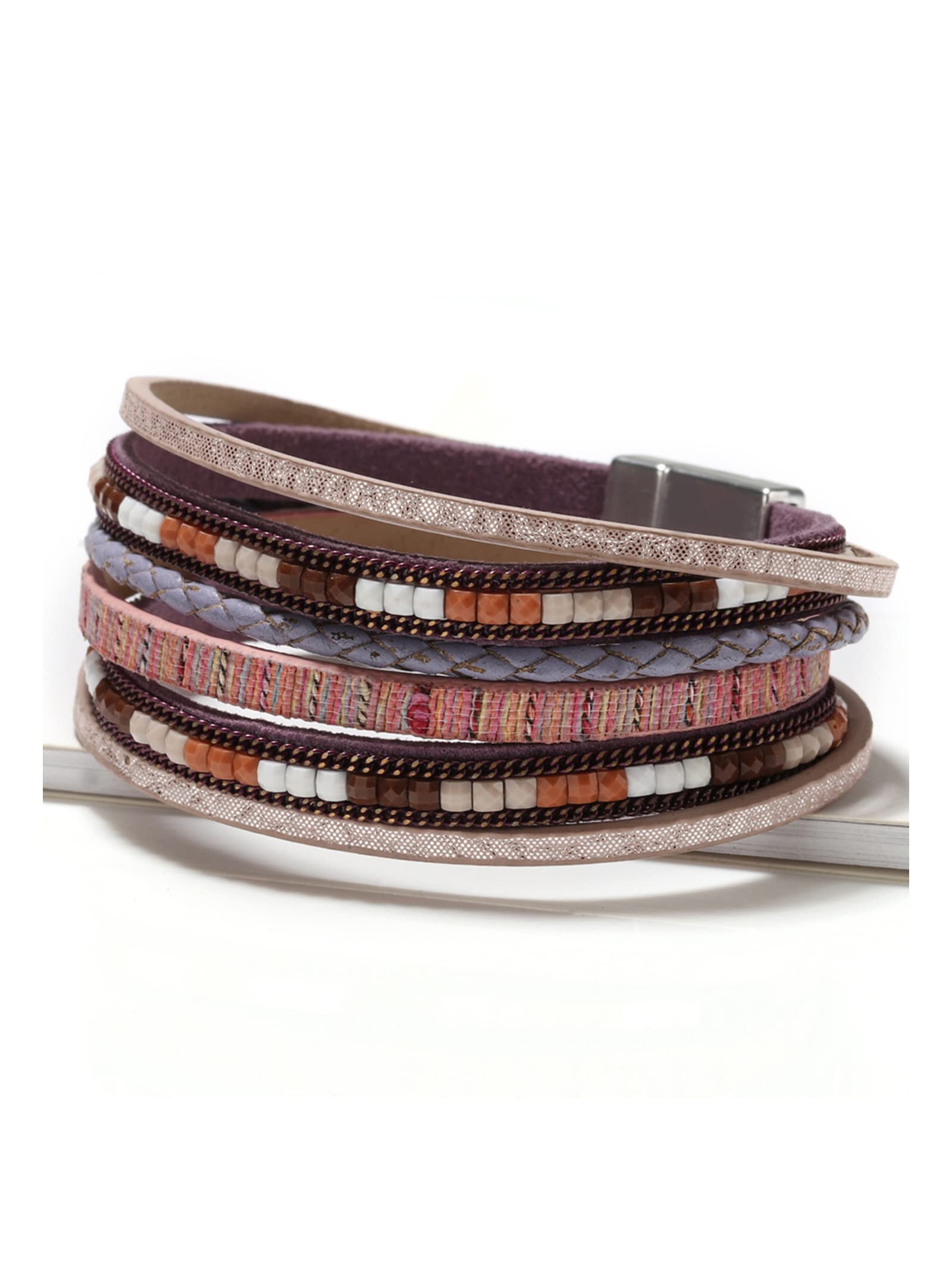 Trendy Blue Leather Wrap Bracelet for Women - Stackable Multi-Layer Cuff Western Jewelry - Perfect for Boho Outfits, Casual Wear & Festival Accessories