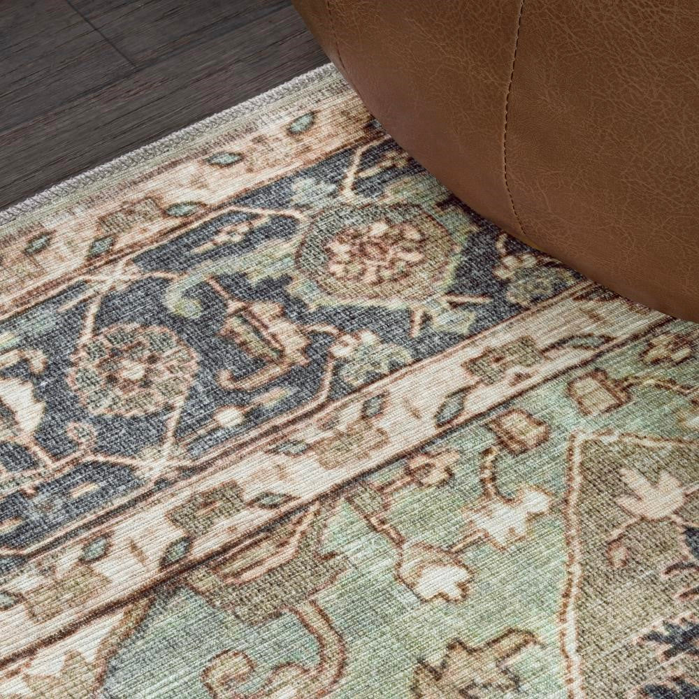 Maris Ornate Medallion Washable Area Rug - Non-Slip Living Room Carpet, Bedroom Decor, Home Office Floor Mat | Soft & Durable for High Traffic Areas
