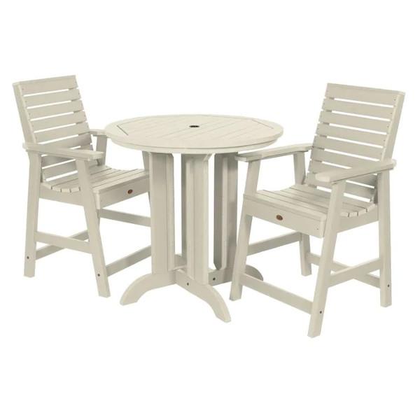Weather-Resistant 3-Piece Round Counter Height Outdoor Dining Set - Perfect for Patio, Deck, and Backyard Gatherings