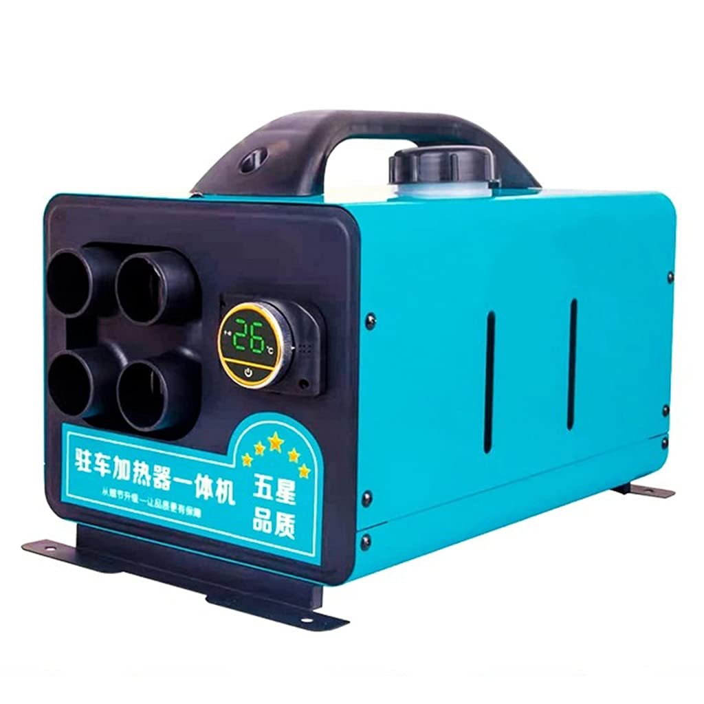 24V Diesel Air Heater for Vans, Trucks, RVs & Boats - Fast Heating 4 Outlet Parking Heater (43x25x26cm, Blue) - Perfect for Winter Road Trips, Camping & Cold Weather Commuting