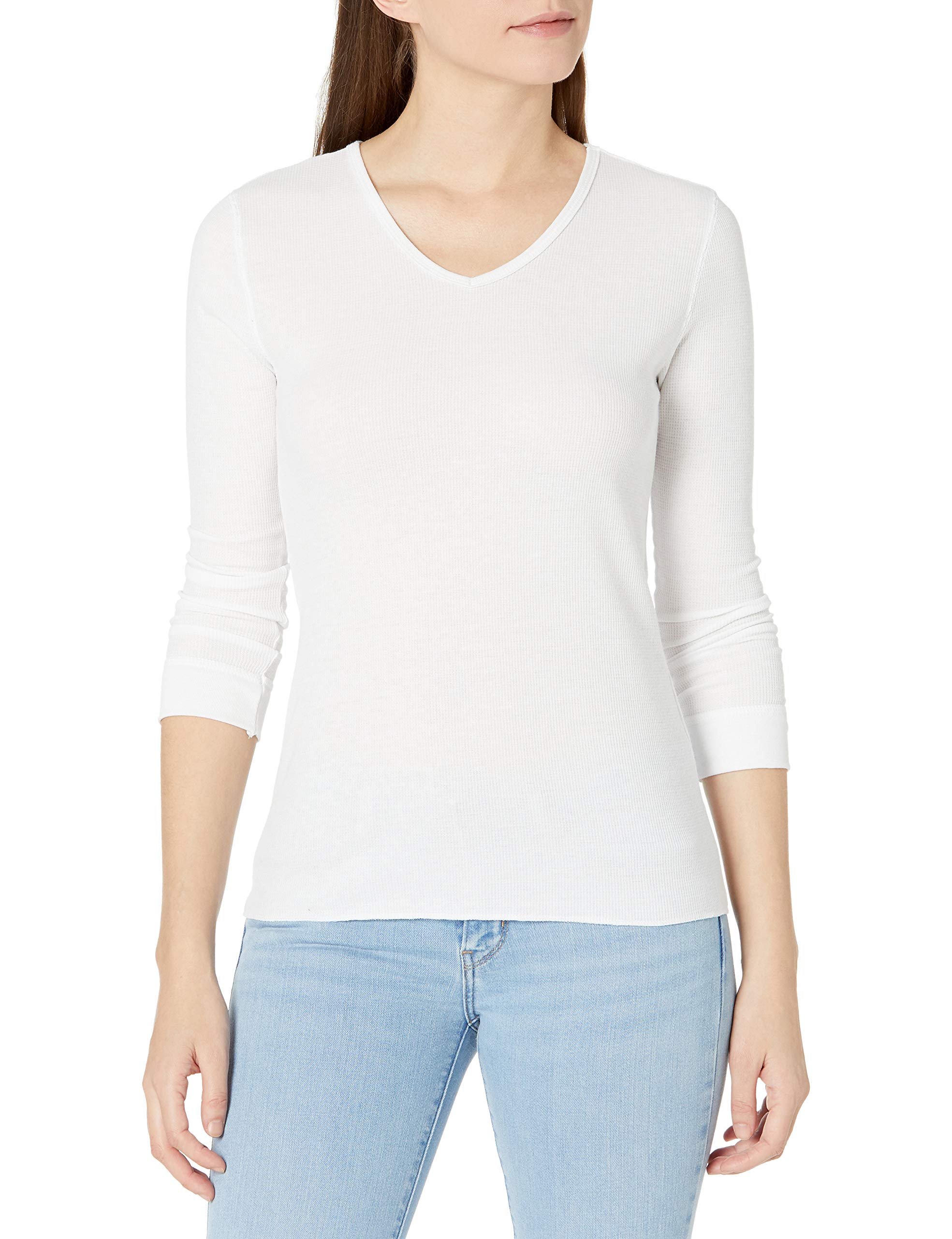 Fruit of the Loom Women's Micro Waffle Thermal V-Neck Long Sleeve Shirt - Soft & Warm Winter Base Layer for Layering, Casual Wear & Outdoor Activities