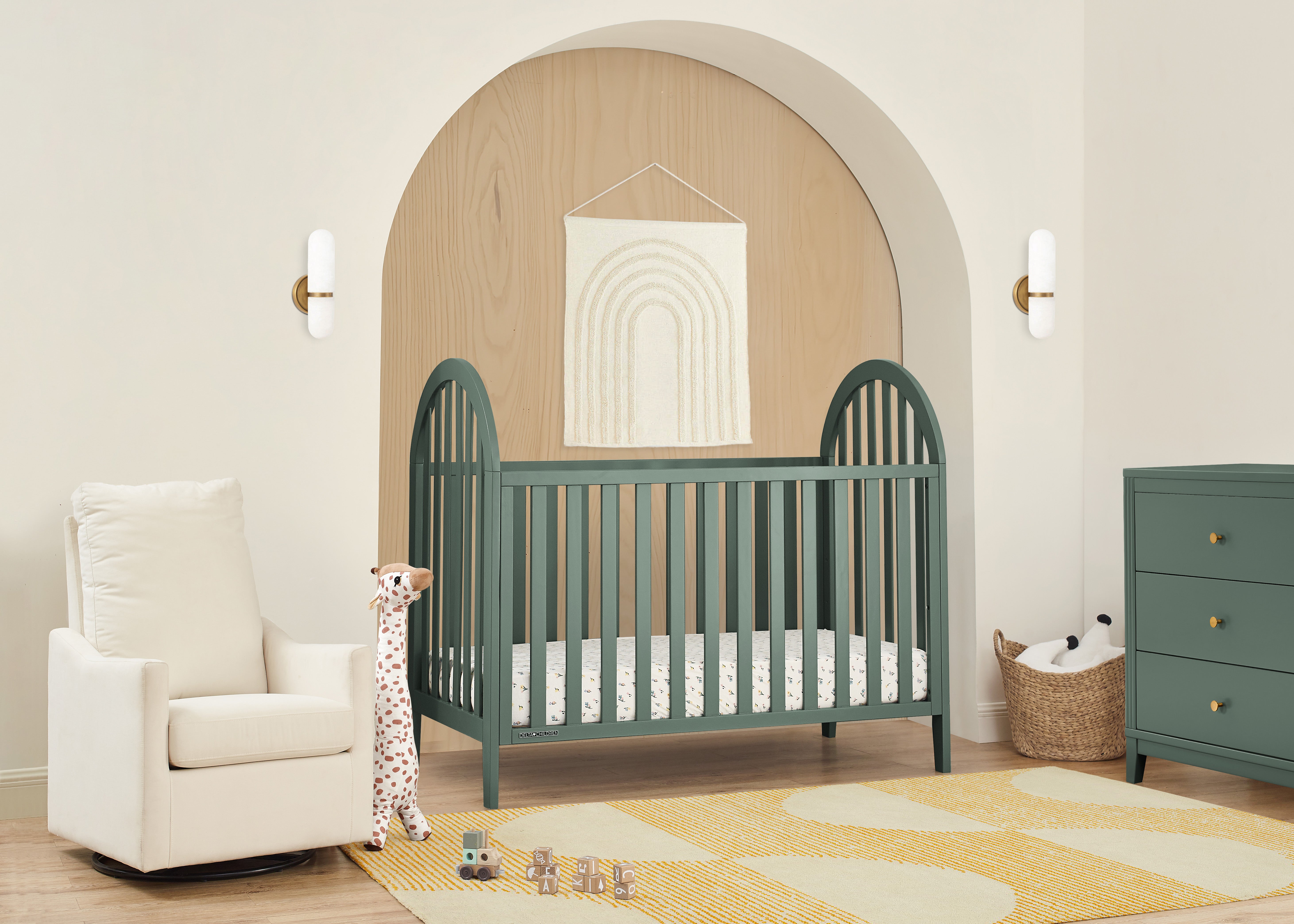 Milano 4-in-1 Convertible Baby Crib - Toddler Bed, Daybed & Full-Size Bed - Nursery Furniture for Boys & Girls - Perfect for Newborn to Teen Years