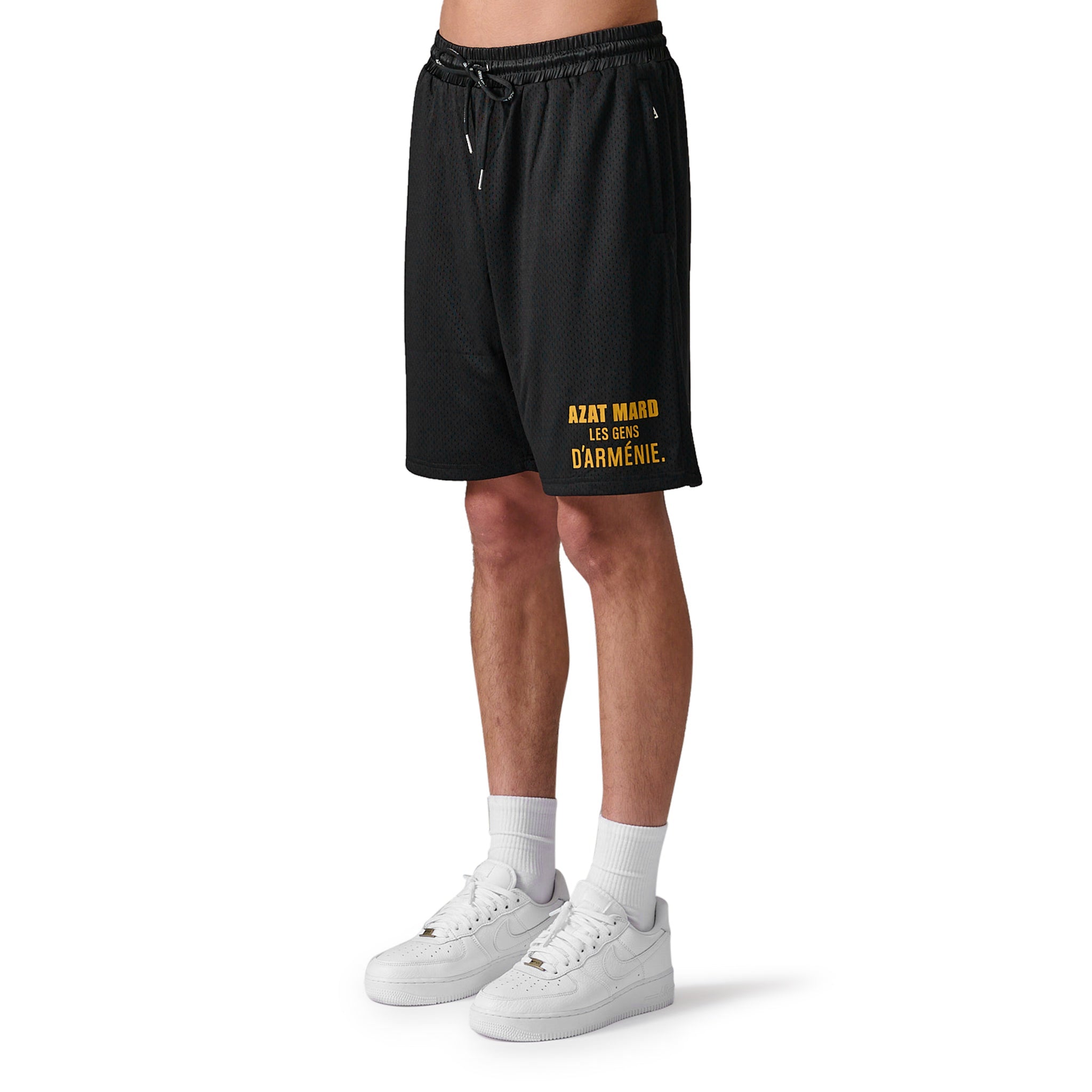 Azat Mard Men's Mesh Running Shorts - Breathable Athletic Workout Shorts with Pockets for Gym, Jogging & Outdoor Sports - Black