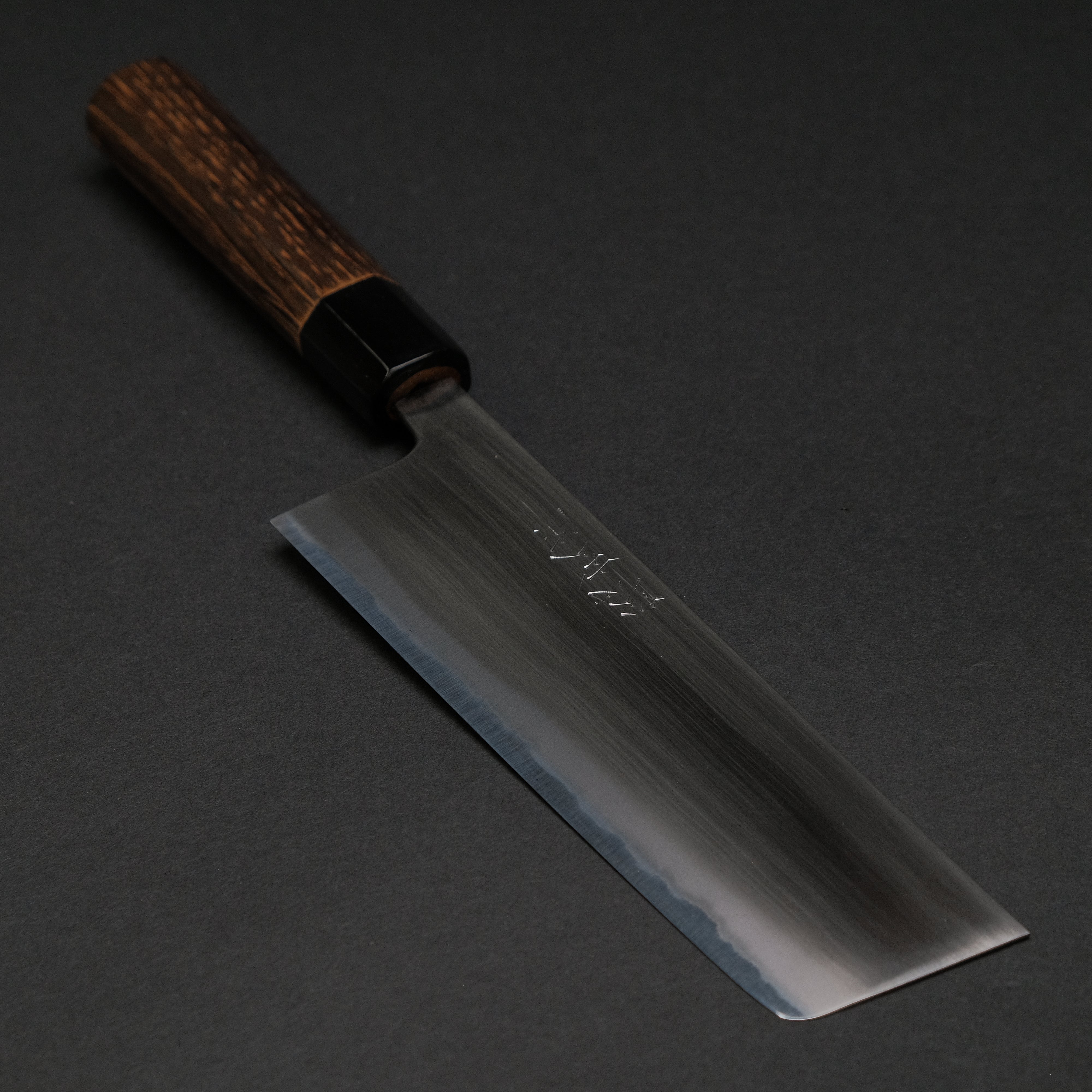 Premium Toshihiro Wakui White #2 Steel Nakiri Knife 165mm with Burnt Chestnut Handle - Japanese Kitchen Knife for Professional Chefs & Home Cooking, Perfect for Slicing Vegetables, Herbs & Sushi Prep