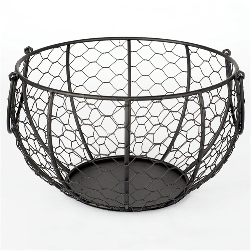 Stainless Steel Wire Egg Basket with Handles - Chicken Egg Holder & Fruit Organizer for Kitchen, Farmhouse - Perfect for Egg Collection, Farmers Market Display & Pantry Storage