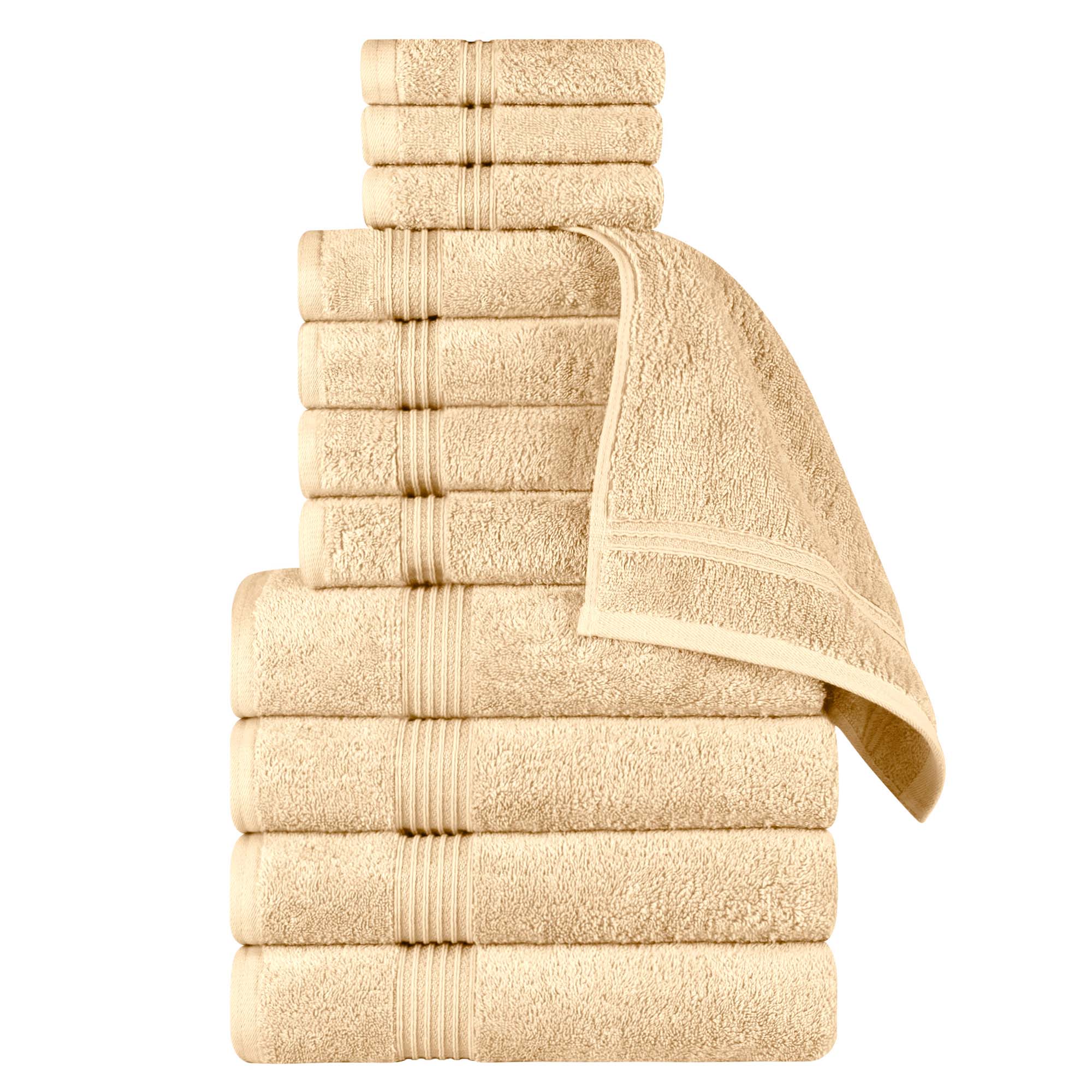 Premium 12-Piece Egyptian Cotton Towel Set - Ultra Soft, Highly Absorbent Bath Towels for Spa, Hotel & Luxury Home Use