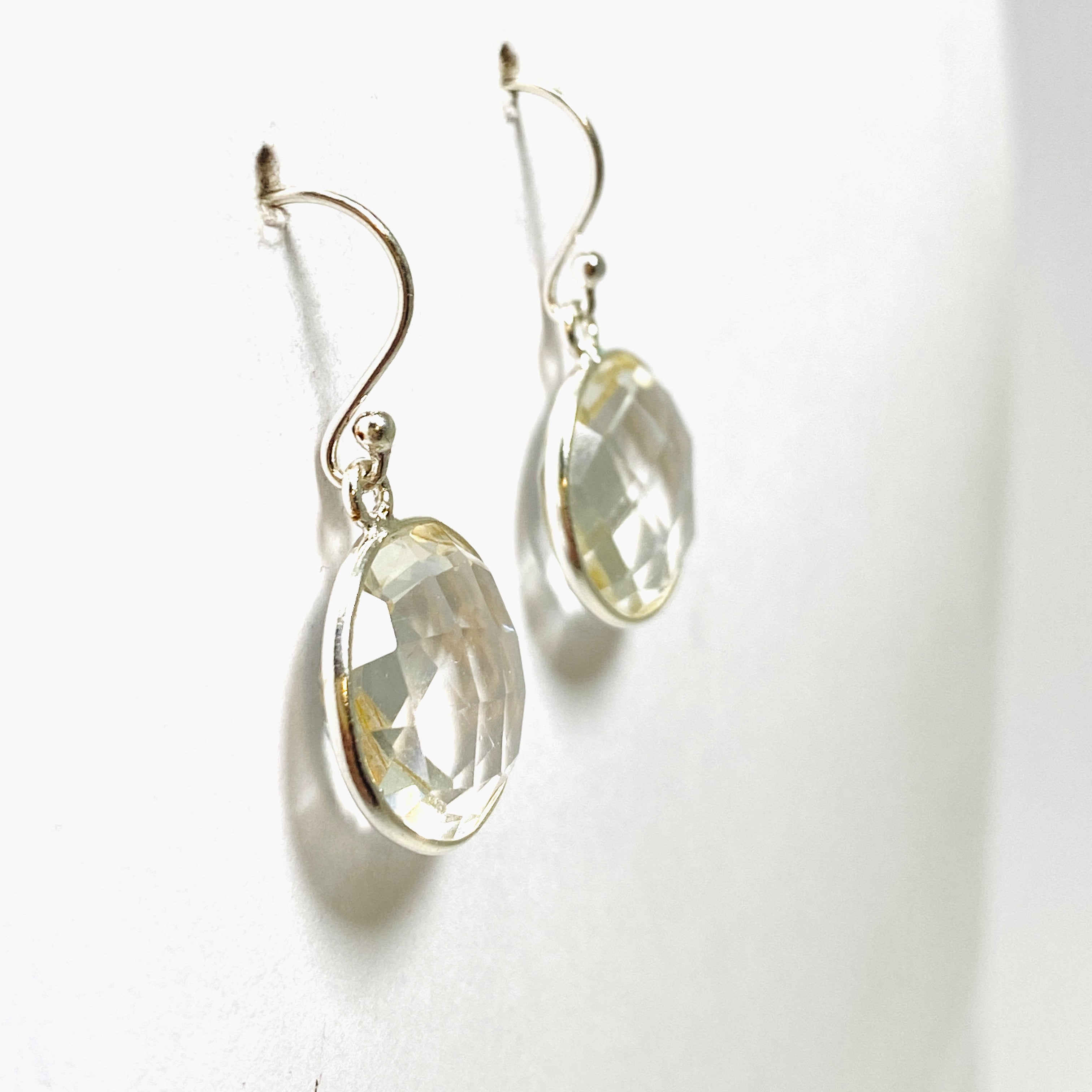 Clear Quartz Round Checkerboard Faceted Earrings for Women | Dainty Crystal Stud Earrings | Perfect for Everyday Wear & Special Occasions