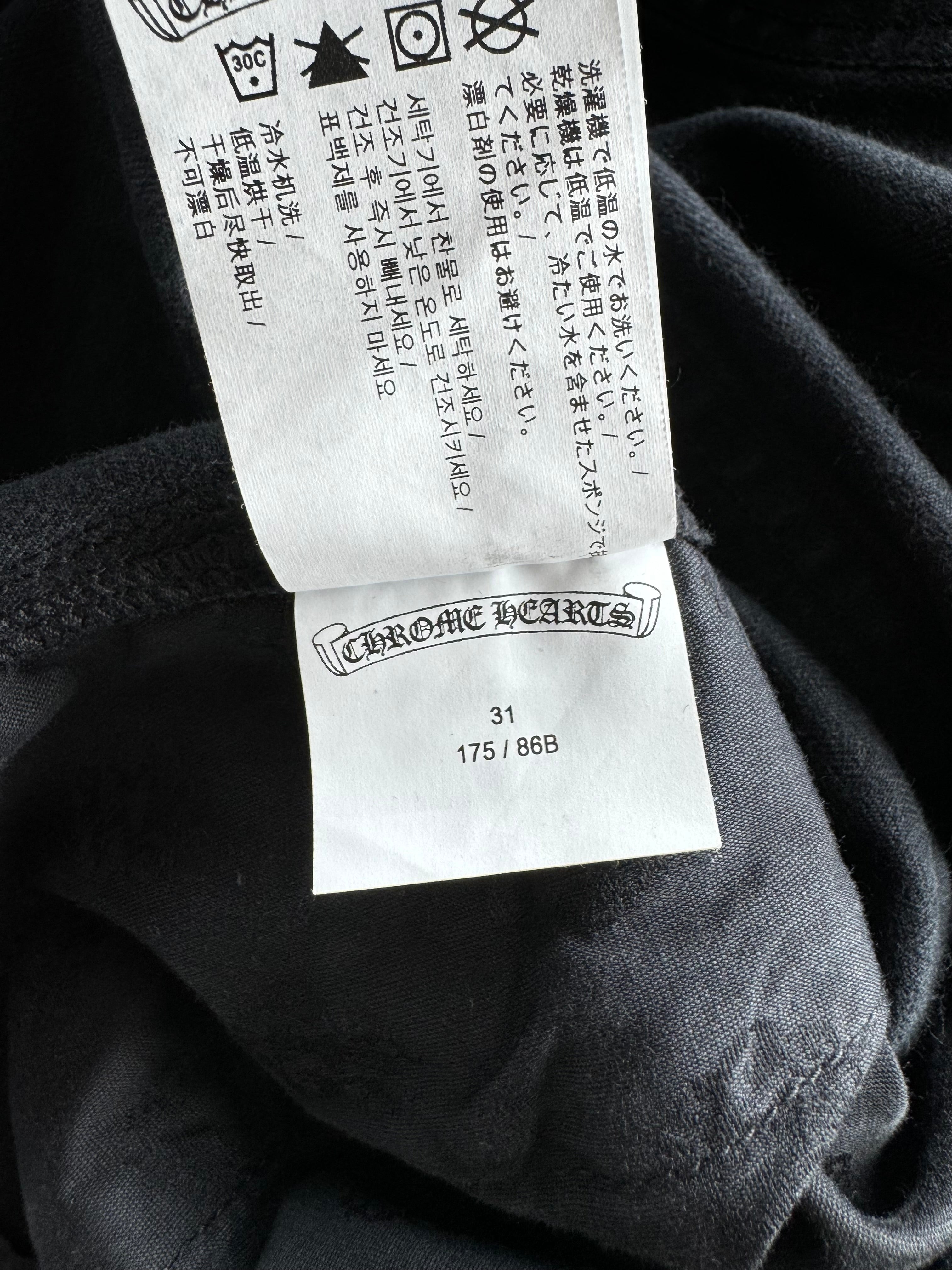 Chrome Hearts Black Herringbone Carpenter Pants for Men - Stylish Gothic Workwear Jeans for Streetwear & Urban Fashion