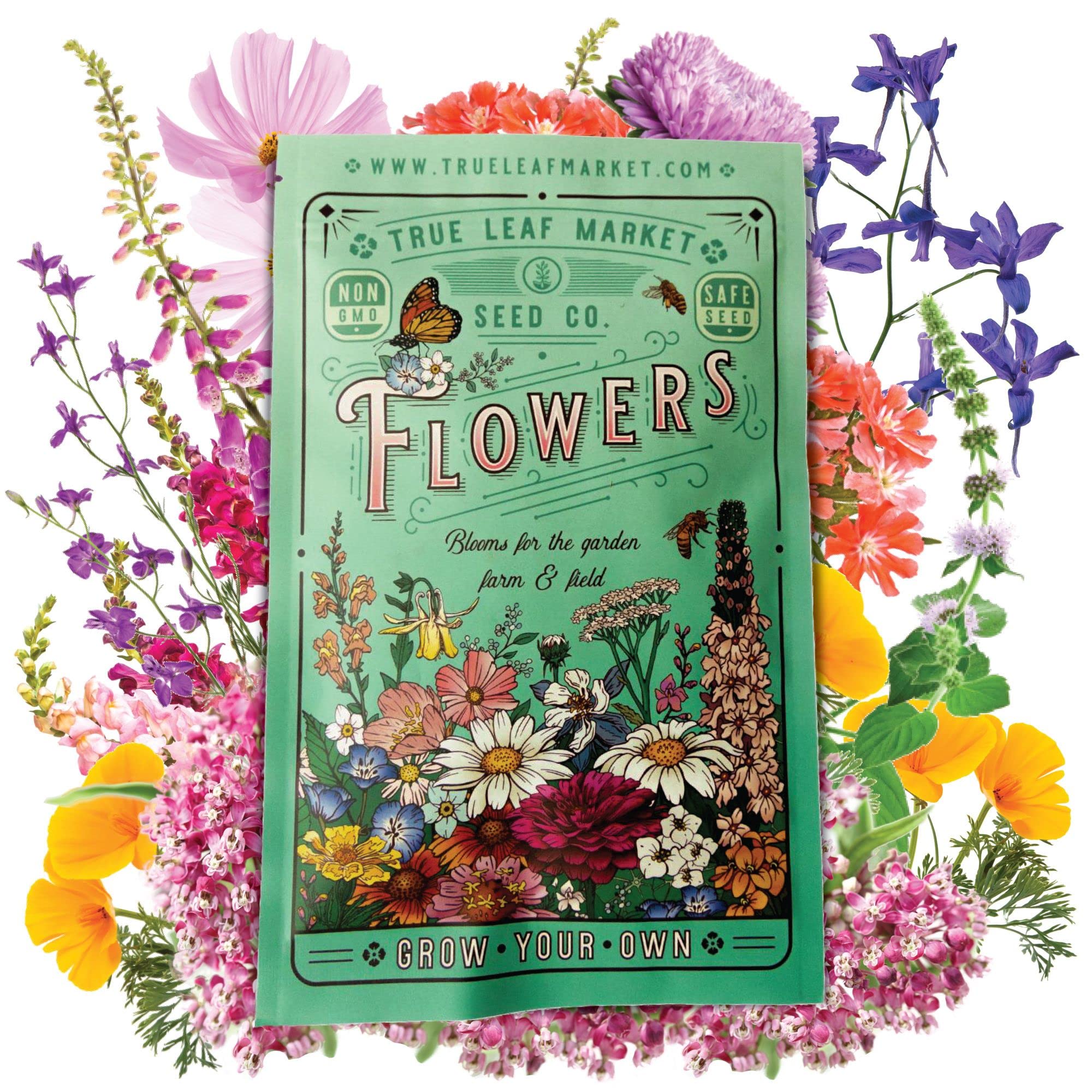 25 Lb Bulk Pollinator Wildflower Seeds - 16 Million Non-GMO Seeds for Hummingbirds & Butterflies - 23 Varieties of Perennial & Annual Flowers - Perfect for Meadows, Gardens & Landscaping