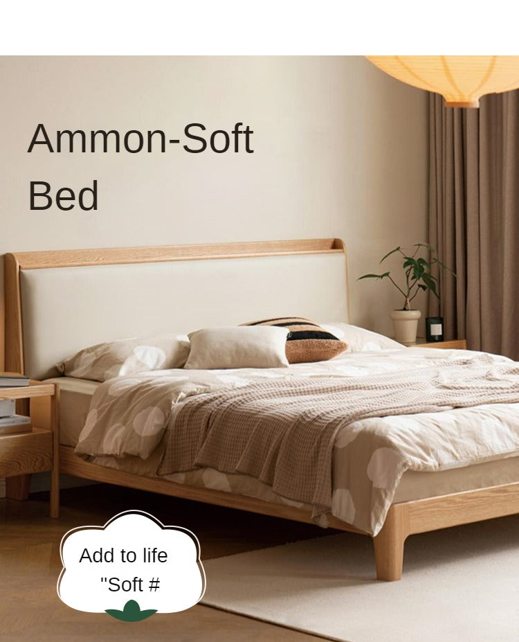 Solid Oak Wood Modern Minimalist Bed Frame - Durable & Stylish for Bedroom, Guest Room, or Studio Apartment