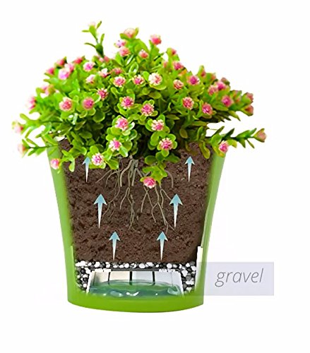 Self Watering Planter 4.3 Inch White/Black - Indoor Flower Pot for House Plants, Succulents, Herbs & Flowers | Perfect for Windowsills, Desks & Home Decor