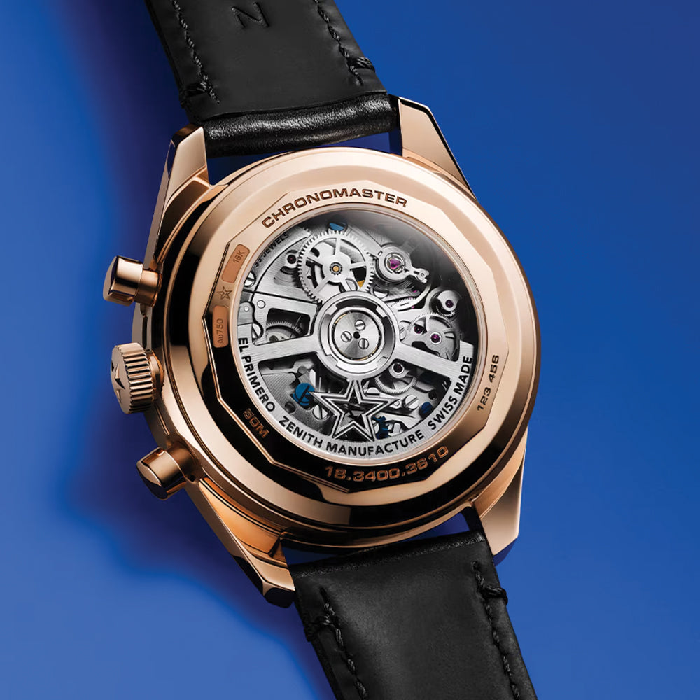 Chronomaster Original Triple Calendar Rose Gold 38mm Watch with Black Leather Strap - Perfect for Business Meetings & Formal Events