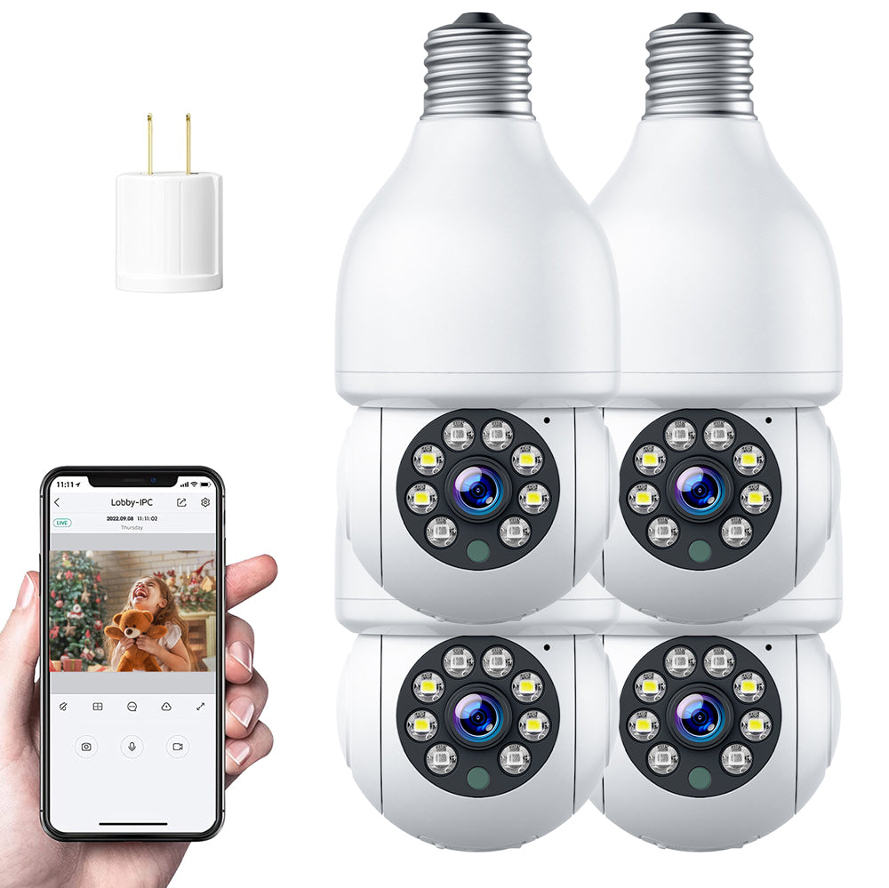 Campark SC16 1080P HD Wireless WiFi Security Camera with Motion Tracking & Alexa Compatibility - Indoor/Outdoor Smart Lightbulb Camera for Home Surveillance, Baby Monitor & Pet Monitoring