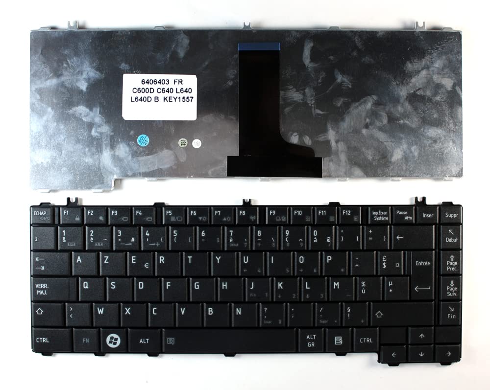 Black French Layout Replacement Laptop Keyboard for Toshiba Satellite C600D - Perfect for Typing, Coding & Multilingual Work