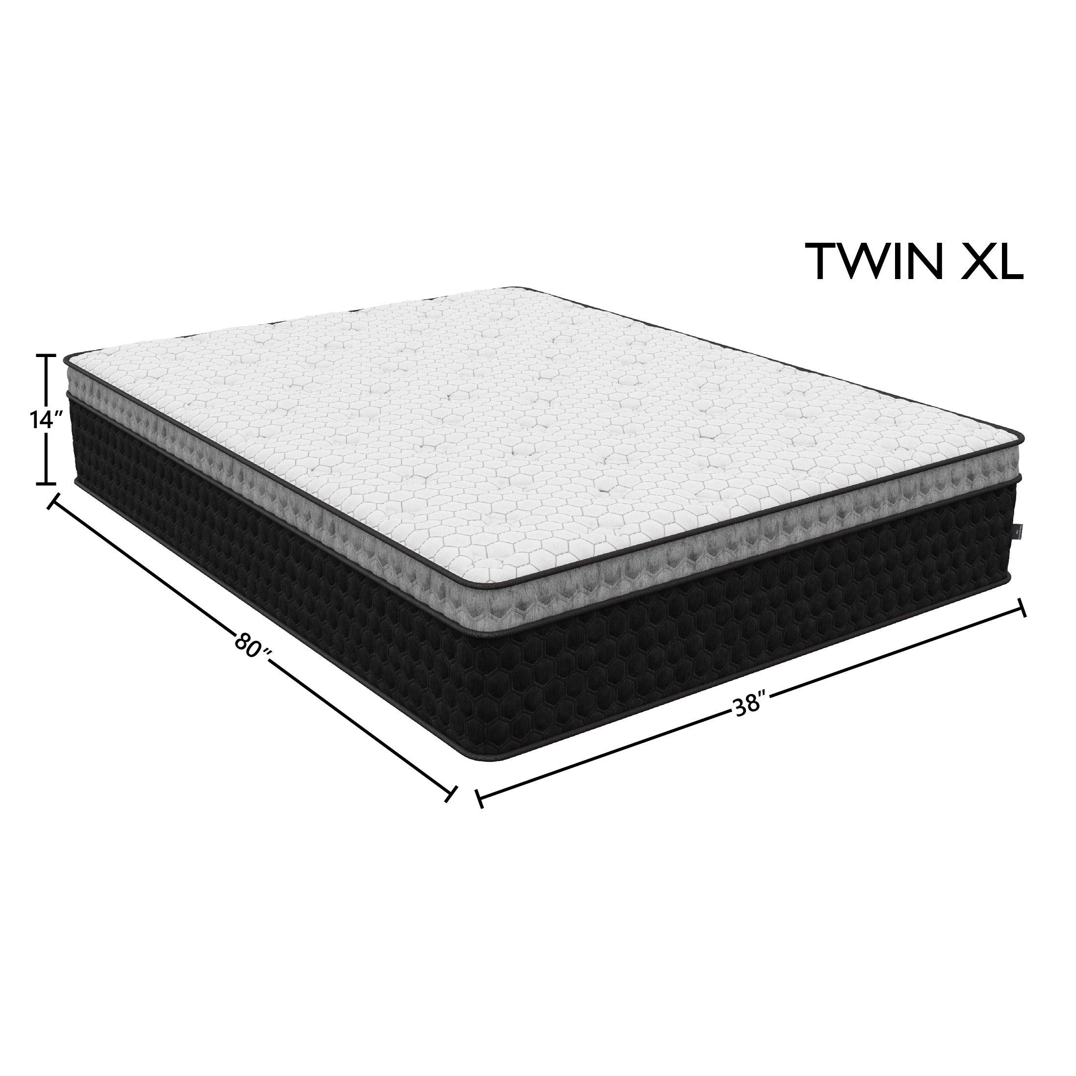 EquaLite 14-inch Copper Infusion Cool Hybrid Mattress - Twin XL, Medium Firmness for Optimal Support | Cooling & Pressure Relief for Hot Sleepers | Perfect for Guest Rooms, Dorms & Small Spaces