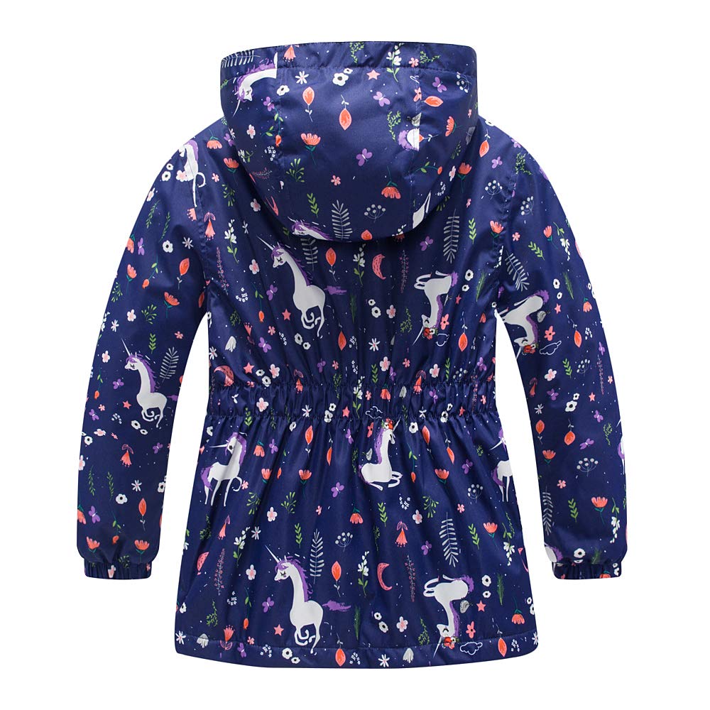 **Waterproof Girls Rain Jacket with Fleece Liner - Kids Windbreaker Coat for Outdoor Play, School & Rainy Day Adventures**