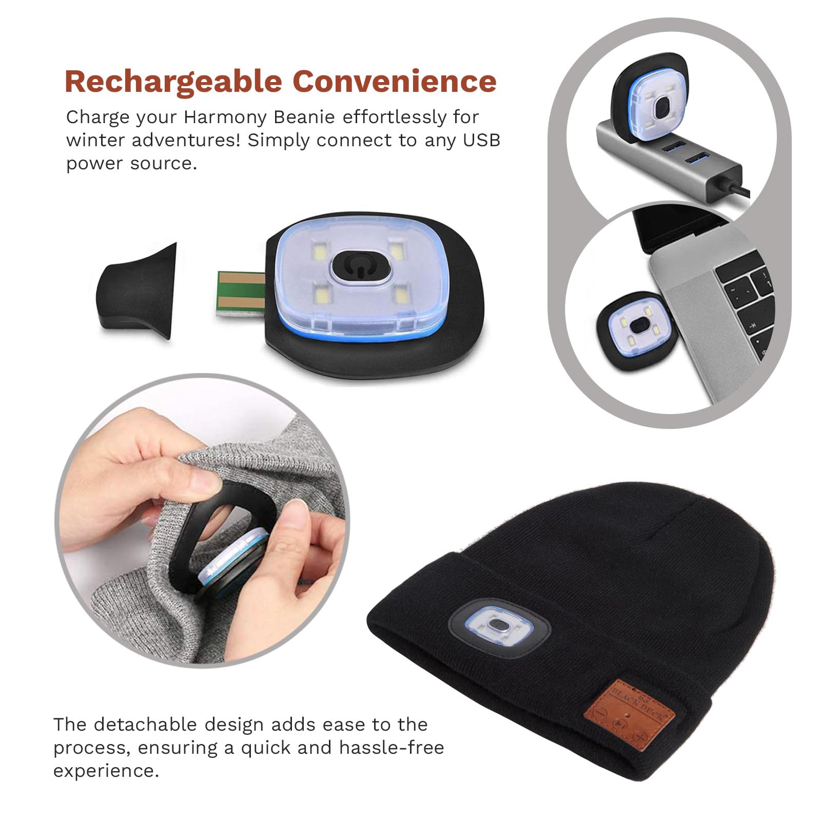 Unisex LED Bluetooth Beanie with Built-in Headphones - Wireless LED Light Up Hat for Running, Skiing & Outdoor Activities | Compatible with All Bluetooth Devices