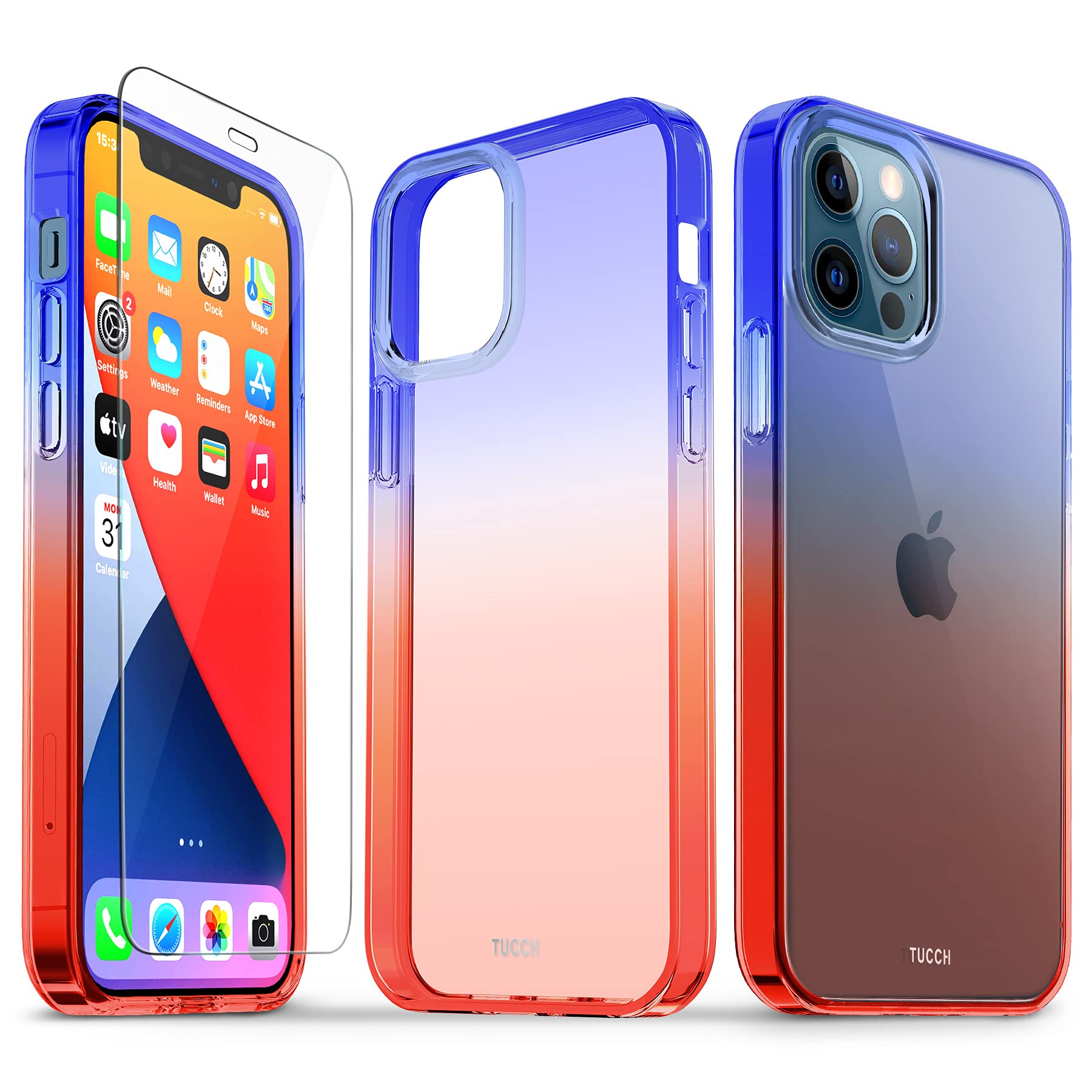 TUCCH Clear Protective Case Compatible with iPhone 12 Pro/iPhone 12 6.1