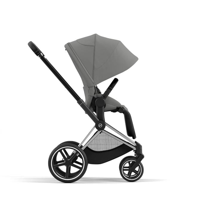 Cybex Priam 4 Complete Stroller - Chrome/Black Luxury Baby Stroller with All-Wheel Suspension | Perfect for City Walks, Travel & Everyday Use